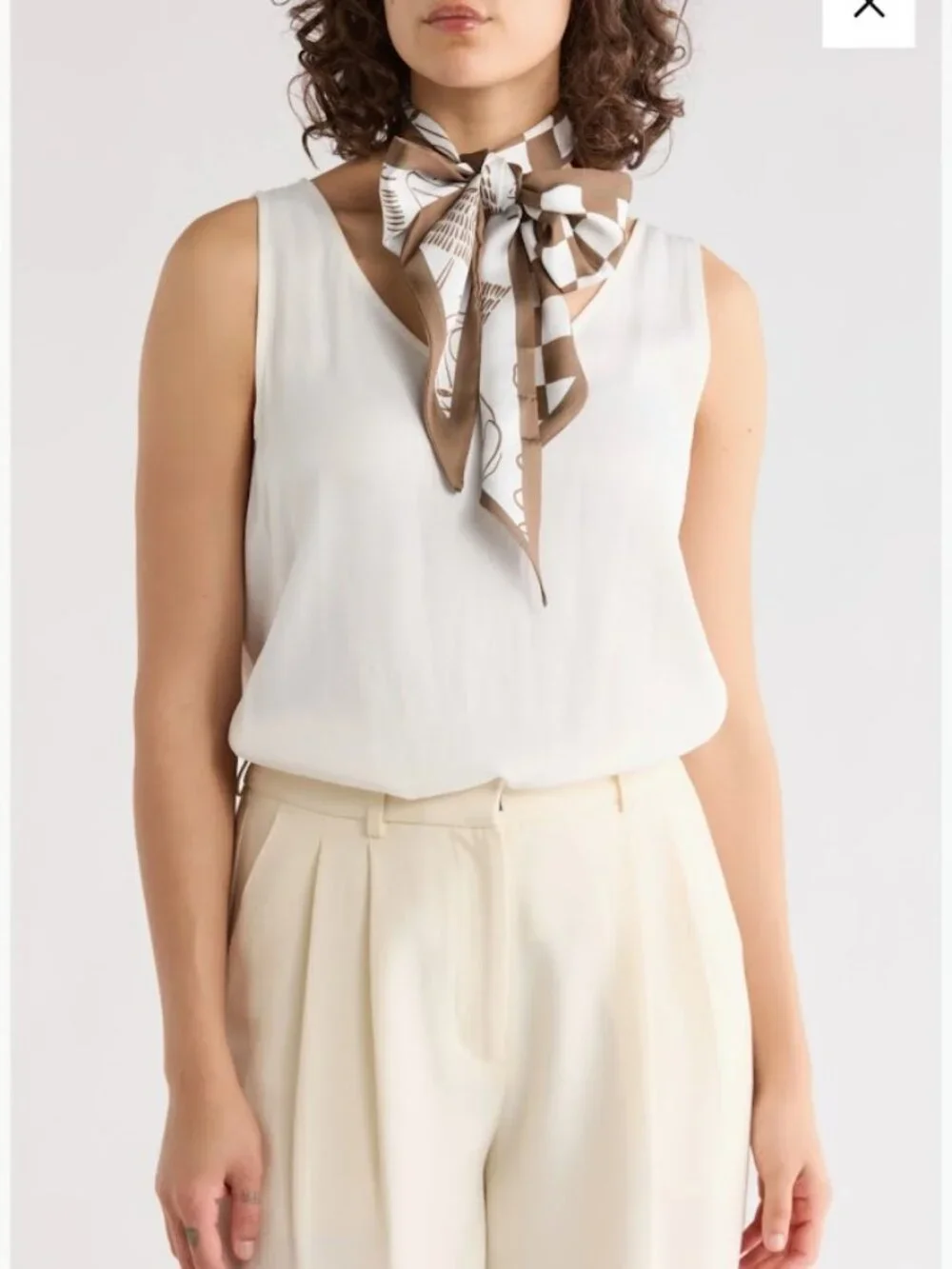NWOT 8 Other ReasonsAbstract Scarf In Brown & White